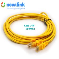 Dây Nhảy Mạng ,Patch cord  Cat6 5m Màu Vàng  NOVALINK NV-21107A | 550MHz, 24AWG