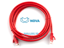 Dây nhảy mạng UTP cat6 dài 3m NOVA NV-24005 màu đỏ chính hãng