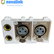 Hạt Ổ Cắm 2 Canon + 2 Audio 6.5mm Cao Cấp Novalink NV-2CA2UV Chính Hãng