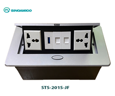 Hộp điện âm bàn đa năng Sinoamigo STS-201S-JF | Tích hợp ổ điện, HDMI, USB, LAN