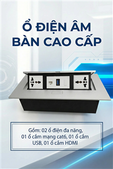 Hộp điện âm bàn Sinoamigo STS-201GST-1 Điện, HDMI, LAN, USB data