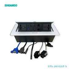 Hộp ổ cắm âm bàn đa năng Sinoamigo STS-201GST-S - điện, HDMI, mạng, USB, audio