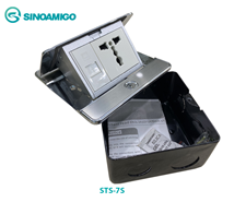 Hộp ổ cắm âm sàn SinoAmigo STS-7S cao cấp màu bạc chính hãng