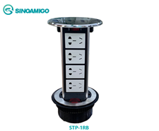 Hộp ổ cắm điện âm bàn Sinoamigo STP-1RB màu đen chính hãng