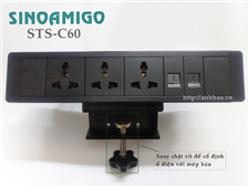 Hộp ổ cắm điện đa năng gắn bàn sinoamigo STS-C60 chính hãng
