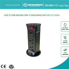 Hộp ổ điện âm bàn bếp SINOAMIGO SMT-4 mở nắp tự động, tích hợp sạc không dây 15W cao cấp