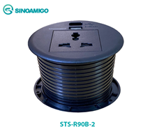 Hộp ổ điện âm bàn SINOAMIGO STS-R90-2B mâu đen cao cấp
