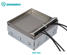 Hộp ổ điện âm sàn 12 modules Sinoamigo SOP-200S - Tùy chọn điện, mạng, HDMI, USB, Tel