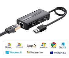 Hub USB 3 cổng 2.0 tích hợp cổng mạng Ethernet 10/100Mbps Ugreen 20264
