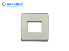 Mặt nạ ổ cắm  mạng, công tắc, ổ cắm 2 cổng 86×86 NV-22002SW chính hãng Novalink