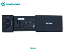 Ổ cắm điện âm bàn đa năng SinoAmigo STS-SC01-Qi-B chính hãng