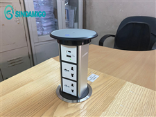 Ổ Cắm Điện Âm Bàn Đảo Bếp Sinoamigo SMT-4B Đen - Nâng Hạ Cảm Ứng, Sạc Không Dây 15W