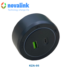 Ổ cắm sạc gồm 1 USB type A, và 1 USB type C công xuất 30W, dùng cho thanh ray nguồn Novalink