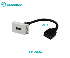 Ổ cắm USB 3.0 DATA chuẩn Wide Sinoamigo lắp ổ âm bàn, âm sàn