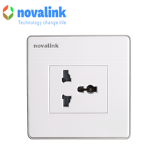 Ổ điện âm tường 3 chấu đa năng Novalink NV-22002SW + M-13 chính hãng