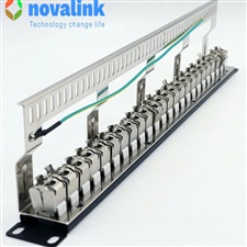 Patch Panel Cat6A Novalink 24 cổng CC-06-00063 | Khung gắn module chuẩn Shielded 1U