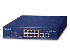 Switch PoE Planet GSD-1008HP, 8 cổng 10/100/1000Mbps + 2 Uplink
