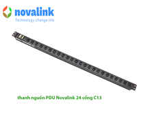 Thanh nguồn PDU 24 cổng chuẩn C13 Novalink NV-66204A chính hãng