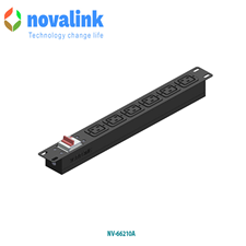 thanh nguồn PDU 6 công chuẩn C19 lắp rack Novalink NV-66210A cao cấp
