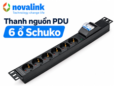Thanh nguồn PDU 6 ổ cắm Schuko Novalink NV-66216A