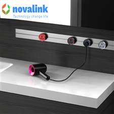 Thanh Ray Lắp Ổ Điện Âm Bàn, Âm Tường Novalink 80cm Trắng - KZ02-05W